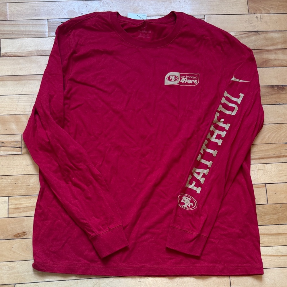 Men's 49ers Red NWT Long Sleeve Shirt